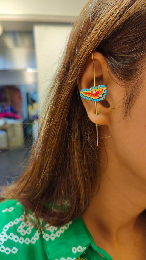 Blue Bird Ear Cuff