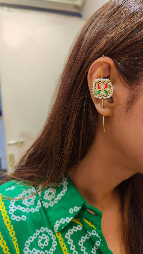 Lotus Motif Ear Cuff