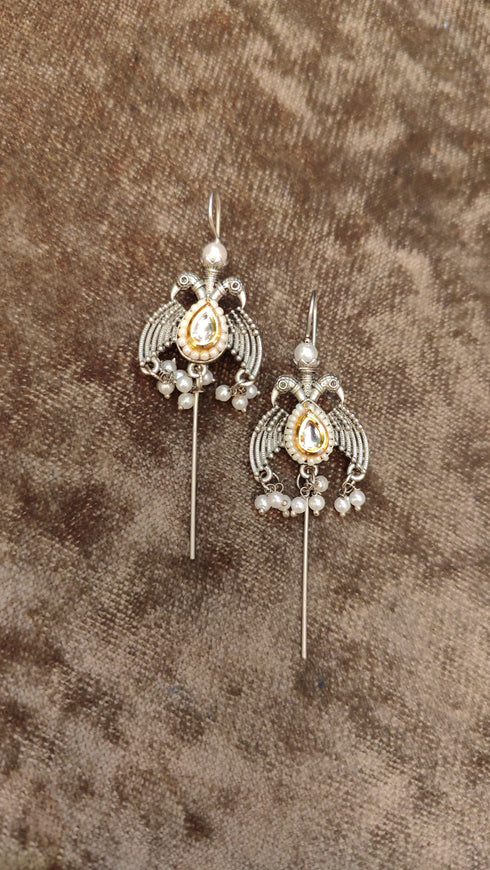Oxidised Kundan Ear Cuff