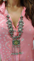 Afghani Oxidized Necklace Set with Red & Kundan Accents