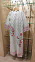 Off White and Pink Rose Kaftan Dress