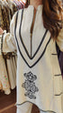 Off White Zipper Kurta Pant Set