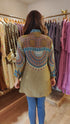 Green Brown Crepe Shirt