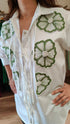 White Hand Embroidered Tie-up Shirt