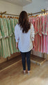 White Hand Embroidered Tie-up Shirt