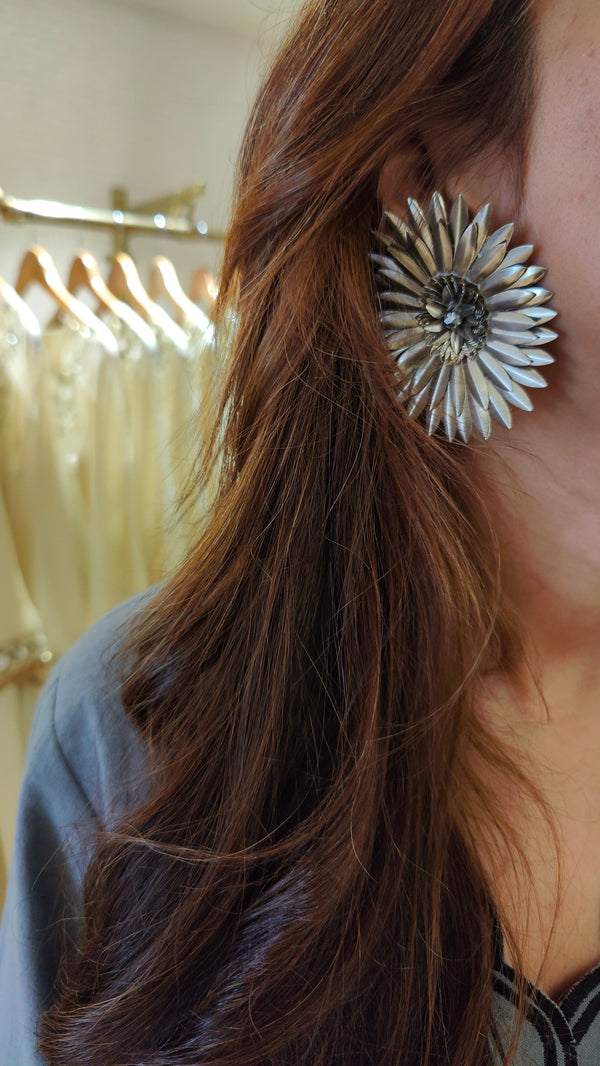 Silver Daisy Stud Earrings