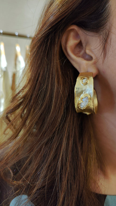 Brown Slit Sleeve Top with Dhoti Skirt