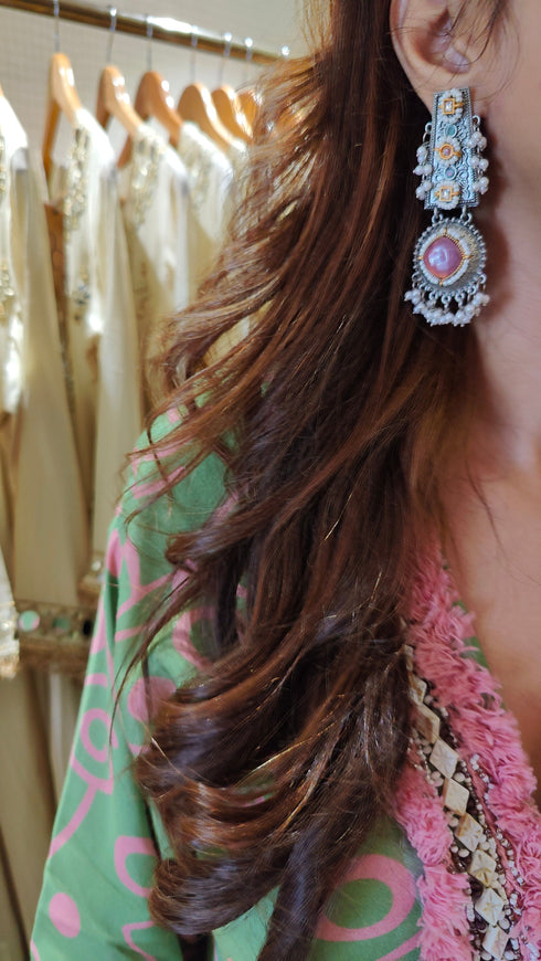 Green Pink Farshi Set for Summers