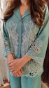 Teal Blue Cutwork Coord Set