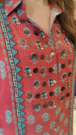 Maroon Ajrakh Coord Set