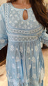 Blue Angrakha Hand Embroidered Lucknowi Set
