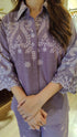 Schiffli Embroidered Lilac Purple Shirt Coord Set