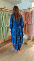 Blue Dhoti Skirt Dress with Neckpiece