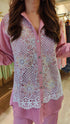 Rose Pink Embellished Cutwork Coord Set