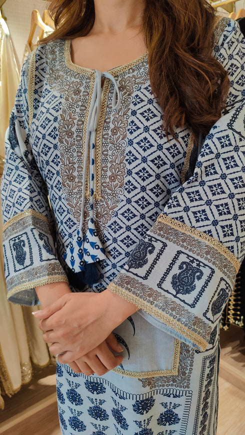 Celebrity Blue Long Kurta Set