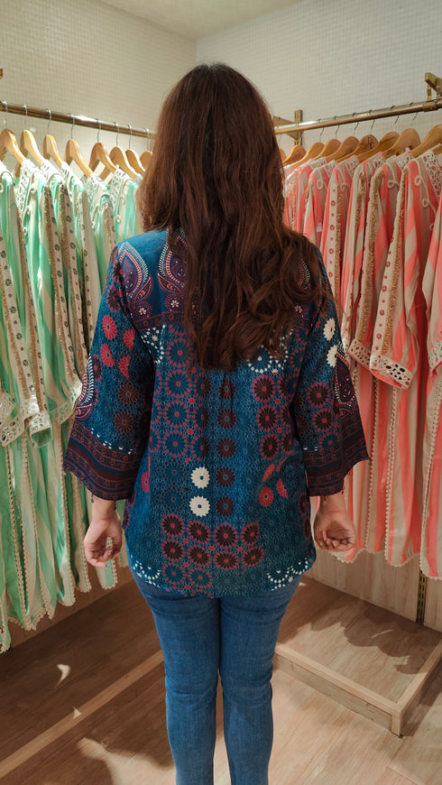 Indigo Mul Satin Shirt