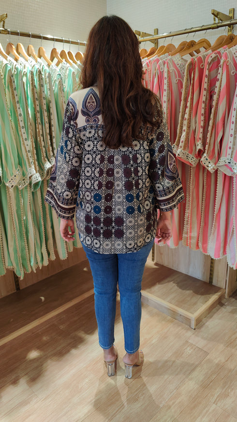Mosaic Mul Satin Shirt