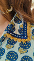 Indigo Blue Floral High Low Midi Dress