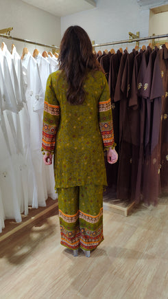 Mehendi Mirror Work Floral Coord Set