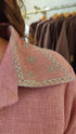 Blush Pink Embroidered Drape Skirt Set