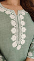 Sage Green Floral Embroidered Farshi Set
