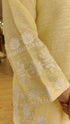 Pastel Yellow Floral Embroidered Farshi Set