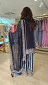 Black And White Striped Sharara Set