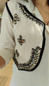 Off-White 3-Piece Coord Set with Embroidered Koti Jacket