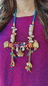 Magenta and Blue 4 piece Kaftan Coord Set with Camisole & Neckpiece - view 3