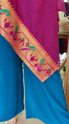 Magenta and Blue 4 piece Kaftan Coord Set with Camisole & Neckpiece - view 6