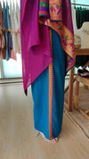 Magenta and Blue 4 piece Kaftan Coord Set with Camisole & Neckpiece - view 7