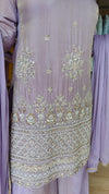 Pastel Purple Shimmer Tissue Sharara Set