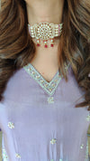 Pastel Purple Shimmer Tissue Sharara Set