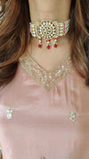 Peach Shimmer Tissue Sharara Set