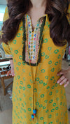Mustard & Green Dhoti Skirt Dress