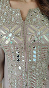 Champagne Long Yoke Kaftan Dress
