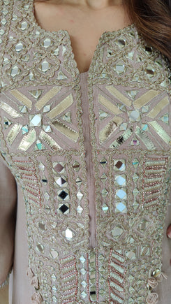 Champagne Long Yoke Kaftan Dress
