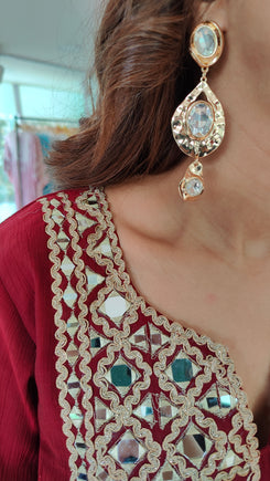Golden Teardrop Statement Earrings