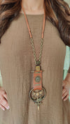 Brown Coord Set With Handmade Necklace