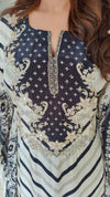Black and White Kaftan With Pant