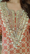 Rust Embroidered Farshi Set