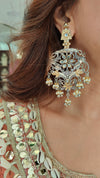Silver And Gold Dual Tone Flower Earring