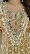 Mustard Embroidered Farshi Set