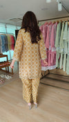 Mustard Embroidered Farshi Set