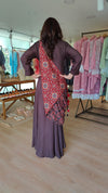 Brown Dress With Detachable Reversible Scarf Dupatta