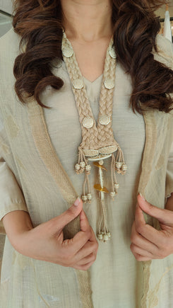 Jamdani 4 Piece Set With Necklace