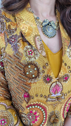 Antique Gold Peacock Choker Necklace