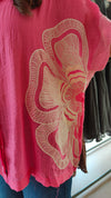 Pink Thread Embroidered Shirt