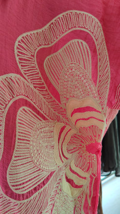 Pink Thread Embroidered Shirt