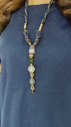 Midnight Blue 4 Piece Kaftan Coord Set